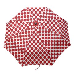 White W Red Dots Folding Umbrellas by SomethingForEveryone