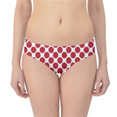 White W Red Dots Hipster Bikini Bottoms by SomethingForEveryone