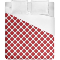 White W Red Dots Duvet Cover (california King Size)