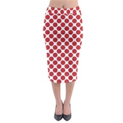 White W Red Dots Midi Pencil Skirt by SomethingForEveryone