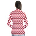 White W Red Dots Drape Collar Cardigan View2