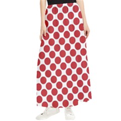 White W Red Dots Maxi Chiffon Skirt by SomethingForEveryone