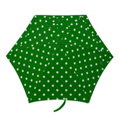 1950 Green White Dots Mini Folding Umbrellas