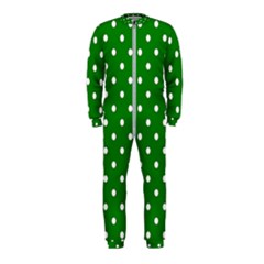 1950 Green White Dots Onepiece Jumpsuit (kids) by SomethingForEveryone