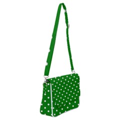 1950 Green White Dots Shoulder Bag With Back Zipper by SomethingForEveryone