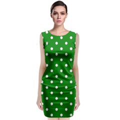 1950 Green White Dots Classic Sleeveless Midi Dress by SomethingForEveryone