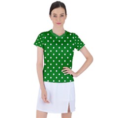 1950 Green White Dots Women s Sports Top by SomethingForEveryone