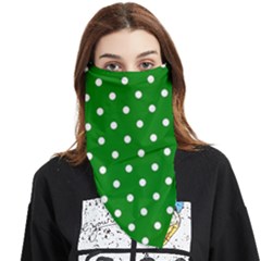 1950 Green White Dots Face Covering Bandana (triangle) by SomethingForEveryone