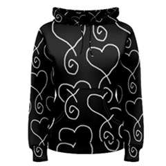 White Outlined Hearts Women s Pullover Hoodie by SomethingForEveryone