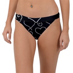 White Outlined Hearts Band Bikini Bottom by SomethingForEveryone