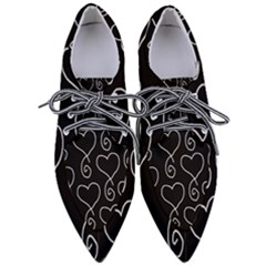 White Outlined Hearts Pointed Oxford Shoes by SomethingForEveryone