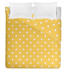 1950 Happy Summer Yellow White Dots Duvet Cover Double Side (queen Size) by SomethingForEveryone