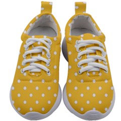 1950 Happy Summer Yellow White Dots Kids Athletic Shoes