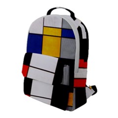 Composition A By Piet Mondrian Flap Pocket Backpack (large) by maximumstreetcouture