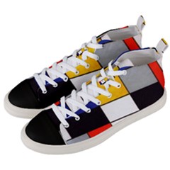 Composition A By Piet Mondrian Men s Mid-top Canvas Sneakers