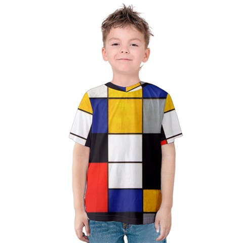 Composition A By Piet Mondrian Kids  Cotton Tee by maximumstreetcouture