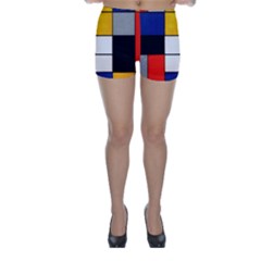 Composition A By Piet Mondrian Skinny Shorts