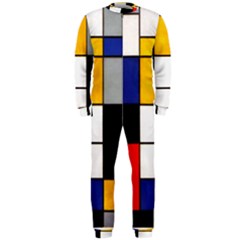 Composition A By Piet Mondrian Onepiece Jumpsuit (men)  by maximumstreetcouture