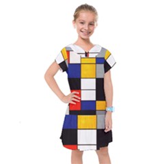 Composition A By Piet Mondrian Kids  Drop Waist Dress