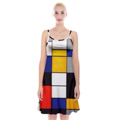 Composition A By Piet Mondrian Spaghetti Strap Velvet Dress by maximumstreetcouture