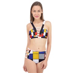 Composition A By Piet Mondrian Cage Up Bikini Set by maximumstreetcouture