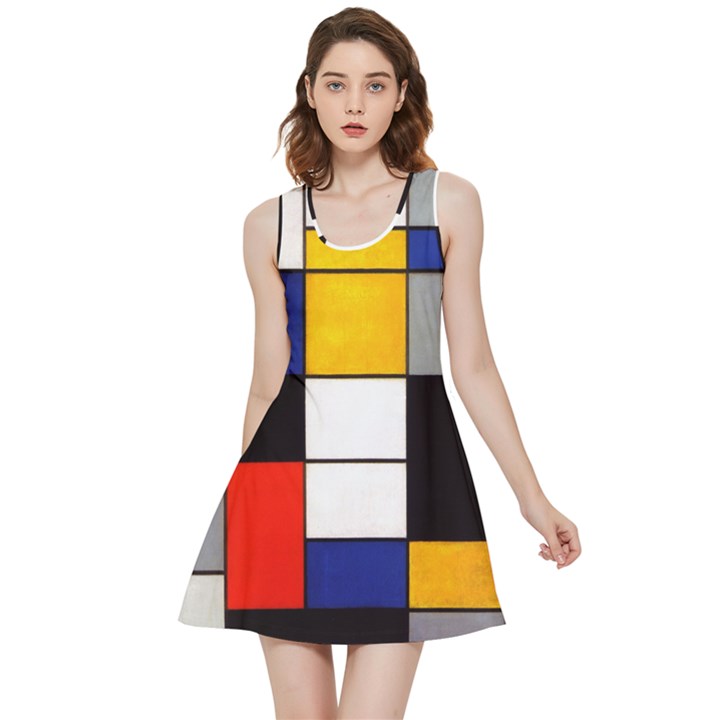 Composition A By Piet Mondrian Inside Out Reversible Sleeveless Dress