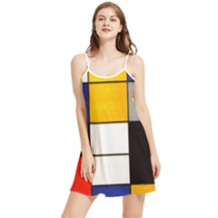 Composition A By Piet Mondrian Summer Frill Dress