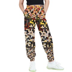 Root Humanity Bar And Qr Code Combo In Brown Kids  Elastic Waist Pants by WetdryvacsLair