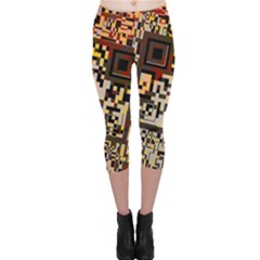 Root Humanity Bar And Qr Code Flash Orange And Purple Capri Leggings  by WetdryvacsLair