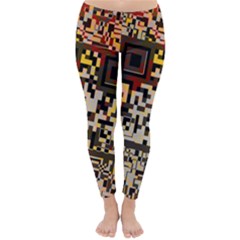 Root Humanity Bar And Qr Code Flash Orange And Purple Classic Winter Leggings by WetdryvacsLair