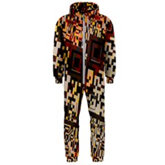 Root Humanity Bar And Qr Code Flash Orange And Purple Hooded Jumpsuit (men)  by WetdryvacsLair