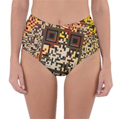 Root Humanity Bar And Qr Code Flash Orange And Purple Reversible High-waist Bikini Bottoms by WetdryvacsLair