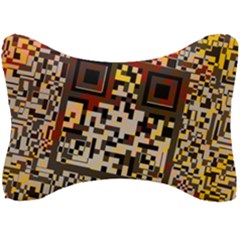 Root Humanity Bar And Qr Code Flash Orange And Purple Seat Head Rest Cushion