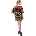 Root Humanity Bar And Qr Code Flash Orange and Purple Oversized Chiffon Top View2