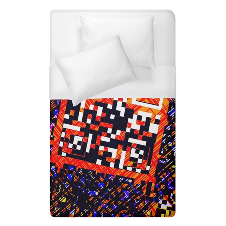 Root Humanity Bar And Qr Code in Flash Orange and Purple Duvet Cover (Single Size)