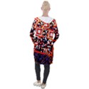 Root Humanity Bar And Qr Code in Flash Orange and Purple Hooded Pocket Cardigan View2