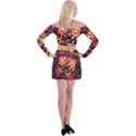 Root Humanity Bar And Qr Code in Flash Orange and Purple Off Shoulder Top with Mini Skirt Set View2