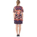 Root Humanity Bar And Qr Code in Flash Orange and Purple Sixties Short Sleeve Mini Dress View2