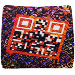 Root Humanity Bar And Qr Code In Flash Orange And Purple Seat Cushion by WetdryvacsLair