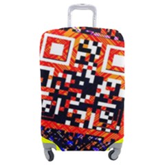 Root Humanity Bar And Qr Code In Flash Orange And Purple Luggage Cover (medium) by WetdryvacsLair