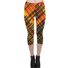 Root Humanity Orange Yellow And Black Capri Leggings  by WetdryvacsLair