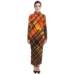 Root Humanity Orange Yellow And Black Turtleneck Maxi Dress by WetdryvacsLair