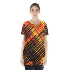 Root Humanity Orange Yellow And Black Skirt Hem Sports Top by WetdryvacsLair