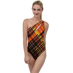 Root Humanity Orange Yellow And Black To One Side Swimsuit by WetdryvacsLair