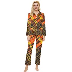 Root Humanity Orange Yellow And Black Womens  Long Sleeve Pocket Pajamas Set by WetdryvacsLair