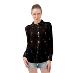 Sequence Card Collection Long Sleeve Chiffon Shirt