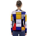 Composition A By Piet Mondrian V-Neck Long Sleeve Top View2