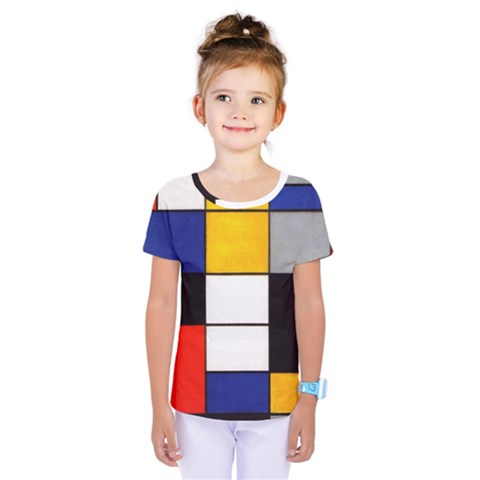 Composition A By Piet Mondrian Kids  One Piece Tee by maximumstreetcouture