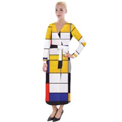 Composition A By Piet Mondrian Velvet Maxi Wrap Dress