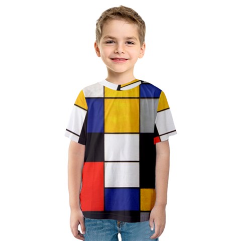 Composition A By Piet Mondrian Kids  Sport Mesh Tee by maximumstreetcouture